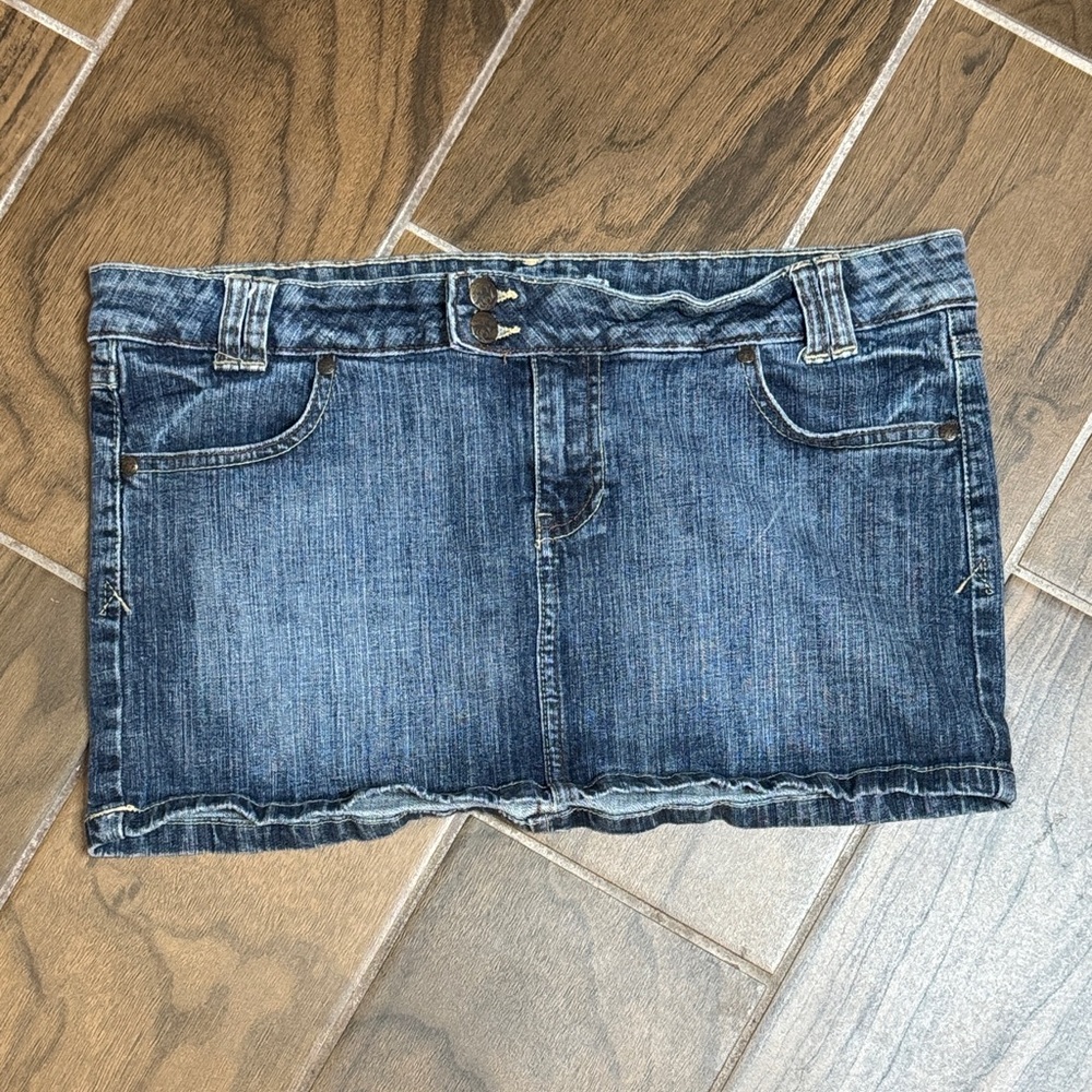 Denim Mini Skirt - Blue